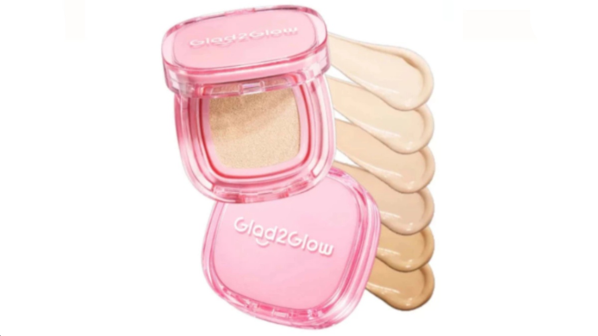 Glad2Glow Perfect Cover Cushion dengan 6 pilihan shade 00 Affogato sampai 05 Cinnamon