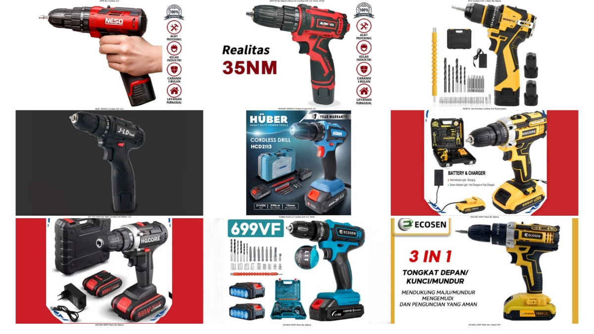 Rekomendasi bor baterai murah berkualitas 2026 harga 200 ribuan