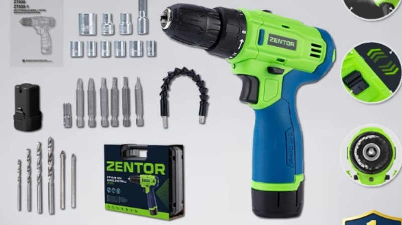 ZENTOR ZT030 bor baterai 12V chuck 10mm