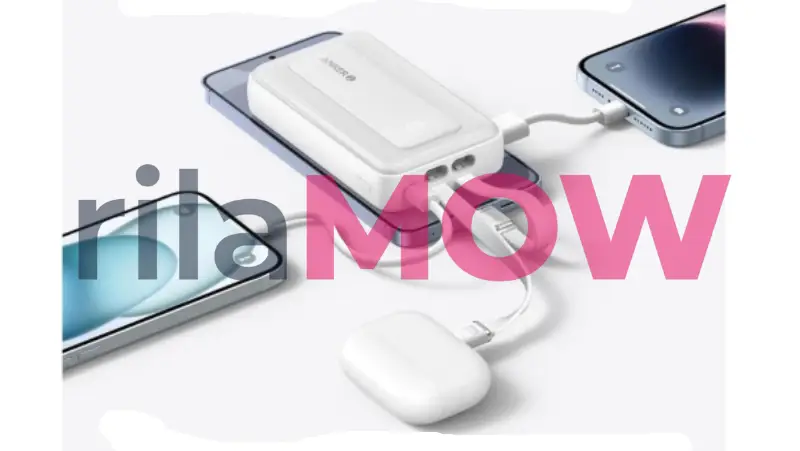 Anker Zolo Power Bank 10000mAh 30W dengan kabel USB-C dan Lightning terintegrasi