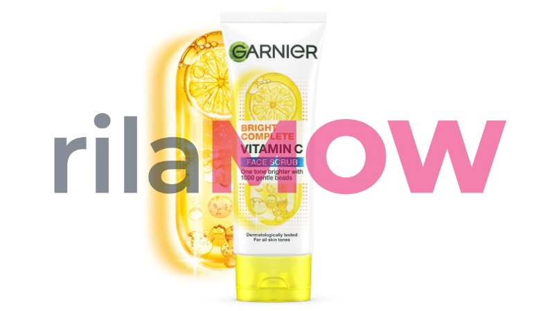Garnier Bright Complete Vitamin C facial wash scrub untuk mencerahkan wajah