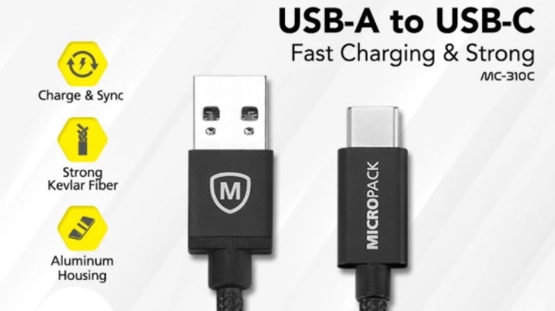 Micropack MC-310C USB A to C fast charging