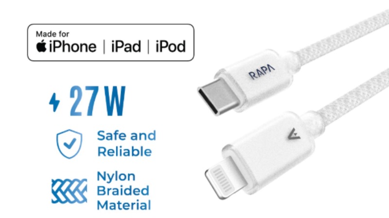 RAPAtech LINE+ kabel MFi fast charging 27W