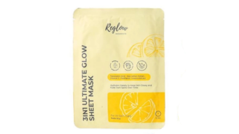 Reglow 3 in 1 Ultimate Glow Sheetmask With Jeju Lemon